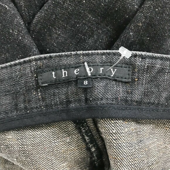 Theory bootcut Jeans 8 Nareah D. Donegal Denim Charcoal black Marl MRSP $275 - Picture 3 of 7